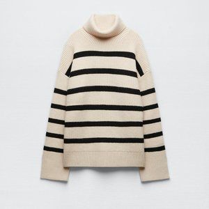 Zara Turtleneck Striped Sweater